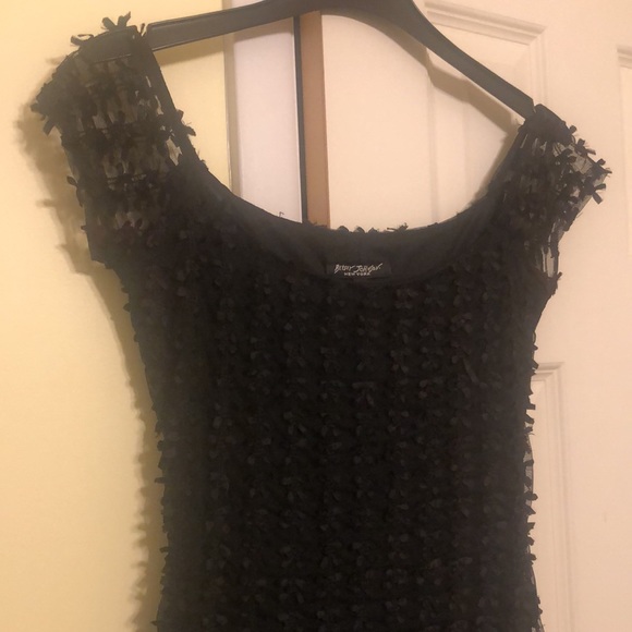 Betsey Johnson Vintage Mesh Bow Mini “LBD” Size Small Black Label - Picture 4 of 10
